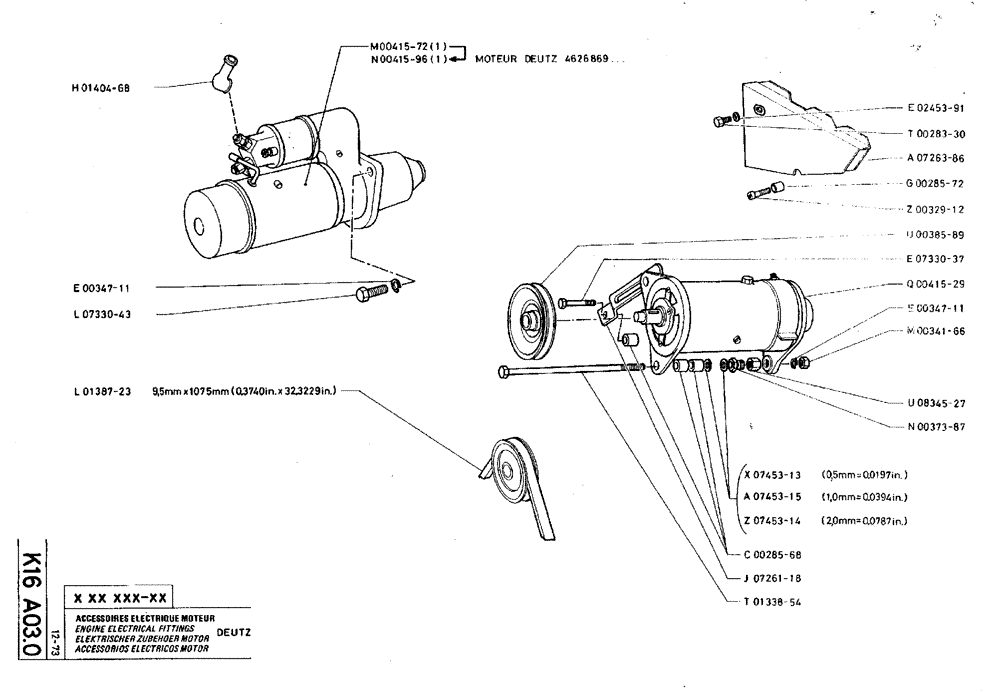 Схема запчастей Case TY45 - (K16 A03.0) - ENGINE ELECTRICAL FITTINGS - DEUTZ (06) - ELECTRICAL SYSTEMS