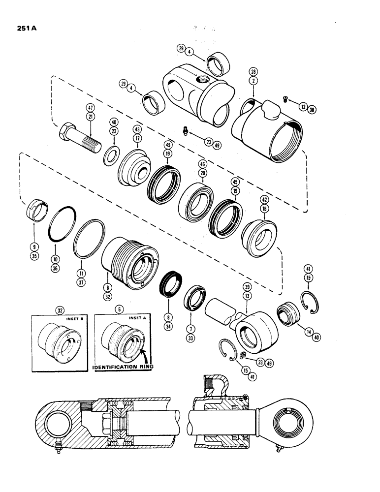 Схема запчастей Case 450 - (251A) - G33620 DOZER ANGLING CYL., 4" DIA. CYL. W/8-5/16" STROKE (07) - HYDRAULIC SYSTEM