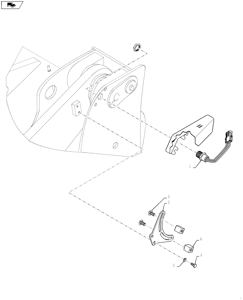 Схема запчастей Case 621F - (55.415.AB[01]) - CONTROL, BUCKET HEIGHT AND RETURN-TO-TRANSPORT (Z-BAR LOADER) (55) - ELECTRICAL SYSTEMS