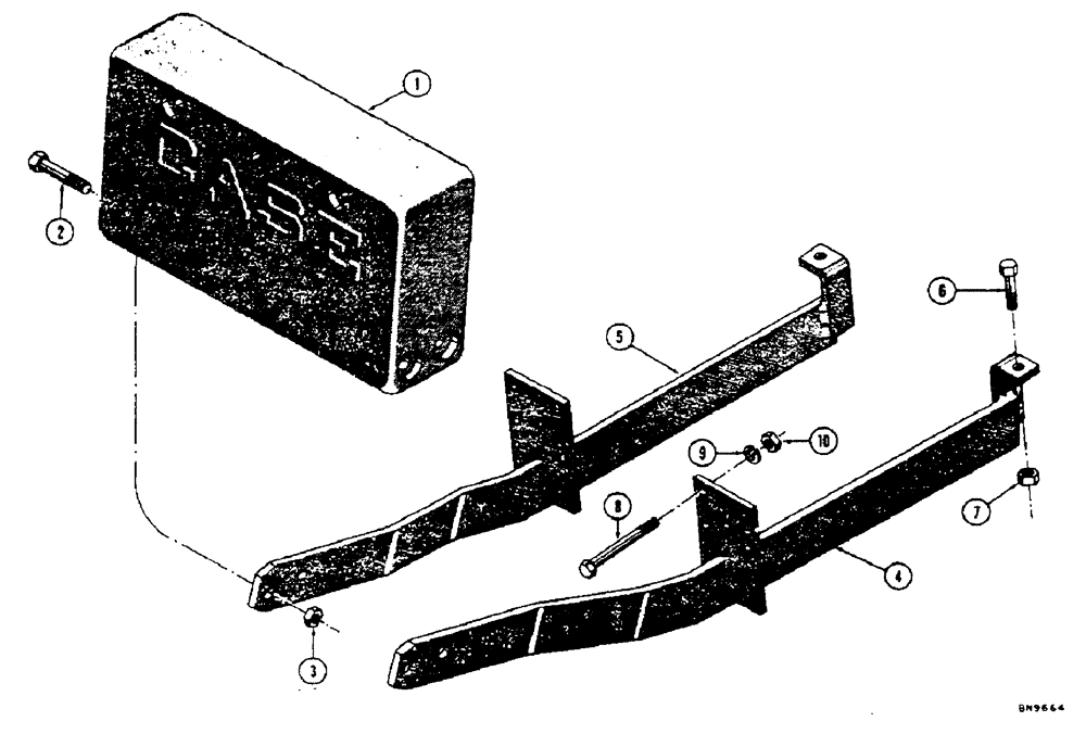 Схема запчастей Case 32S - (014[1]) - 1400 LB. COUNTERWEIGHT (HIGH CLEARANCE) 