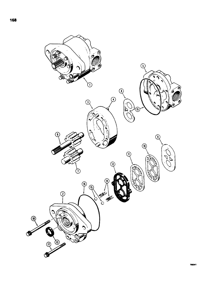 Схема запчастей Case 35 - (168) - CESSNA HYDRAULIC PUMP 