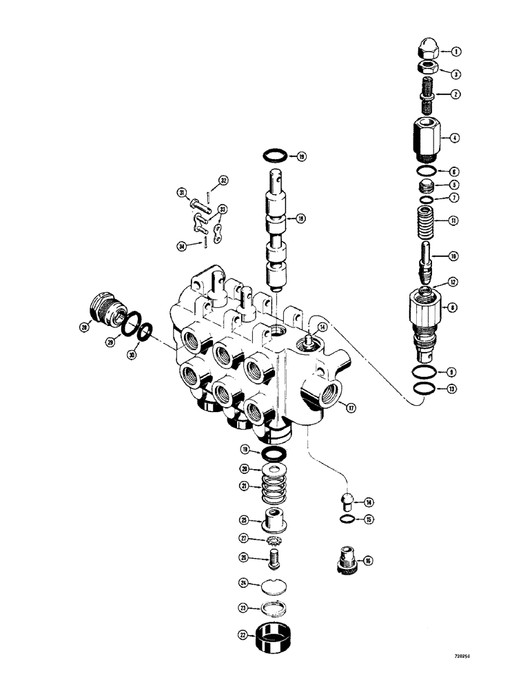 Схема запчастей Case 1530 - (086) - TILT CYLINDER AND AUXILIARY CONTROL VALVE (08) - HYDRAULICS