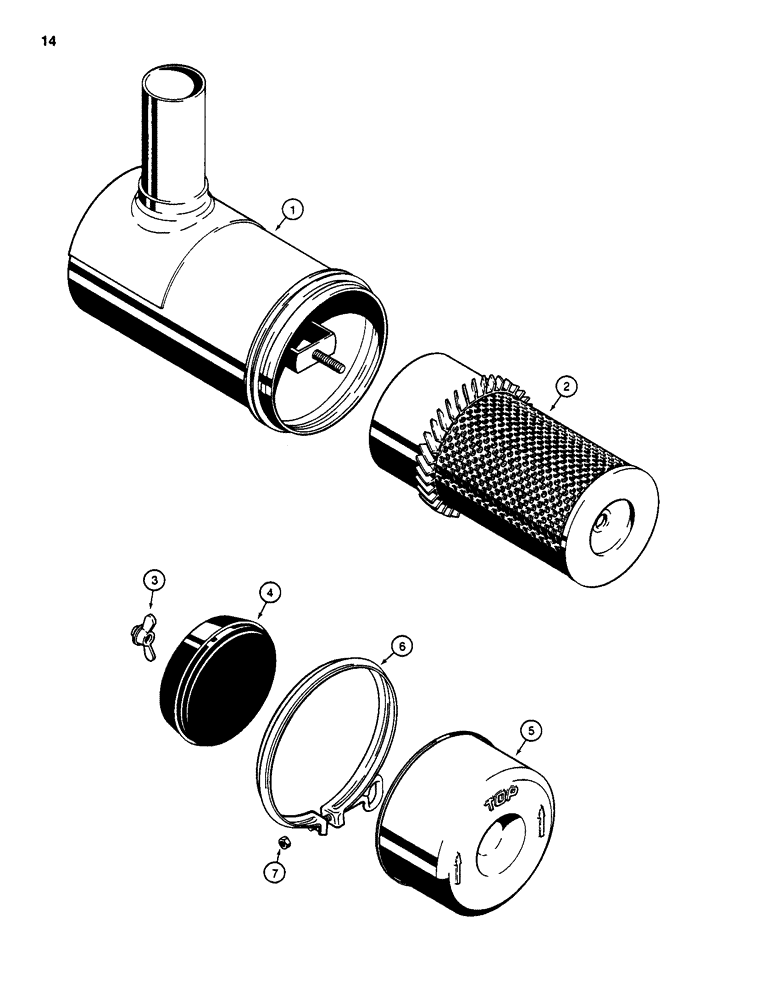 Схема запчастей Case 586D - (014) - A139086 AIR CLEANER (10) - ENGINE