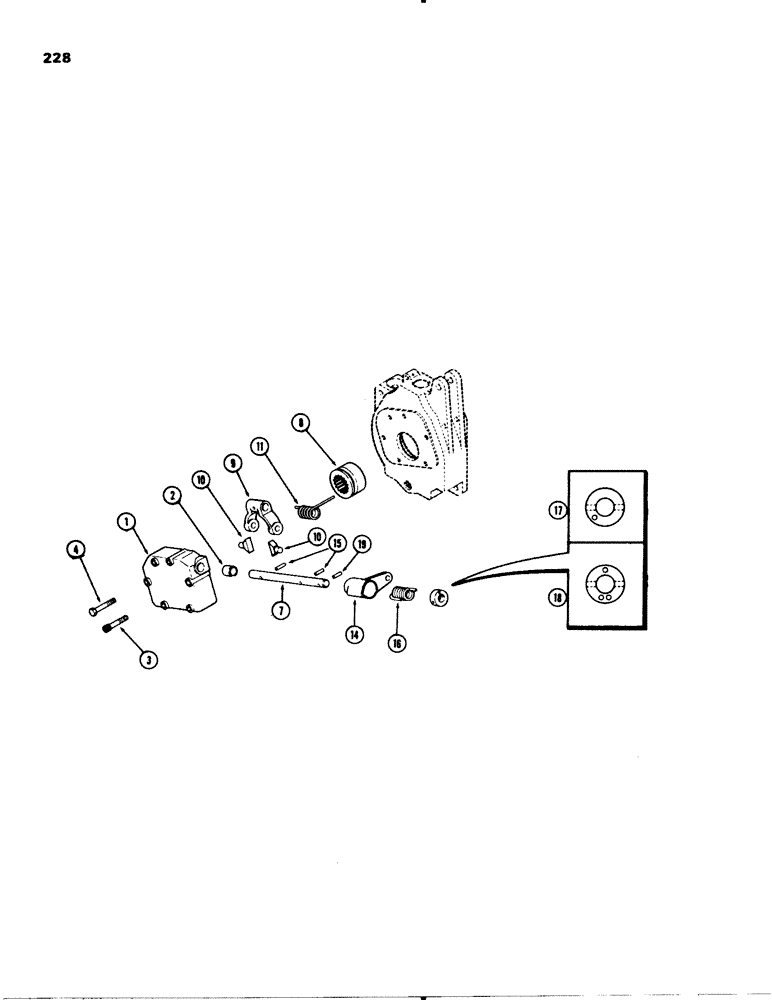 Схема запчастей Case 580C - (228) - DIFFERENTIAL LOCK, TRANSAXLE (06) - POWER TRAIN