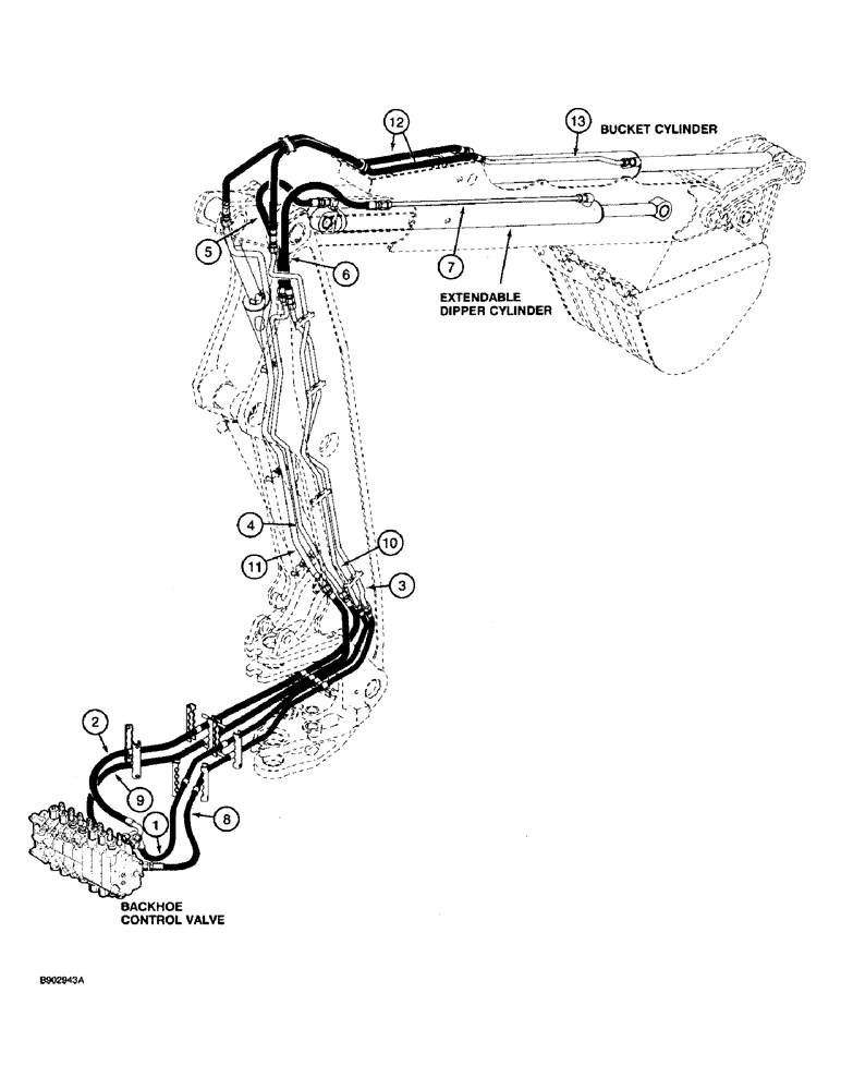 Схема запчастей Case 580SK - (1-22) - PICTORIAL INDEX BACKHOE HYDRAULICS EXTENDABLE DIPPER (00) - PICTORIAL INDEX