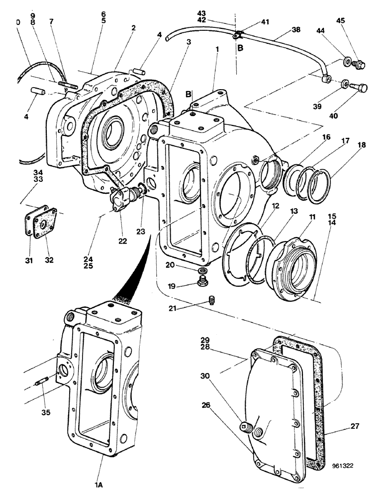 Схема запчастей Case 580G - (168) - TRANSAXLE - FINAL DRIVE HOUSING (06) - POWER TRAIN