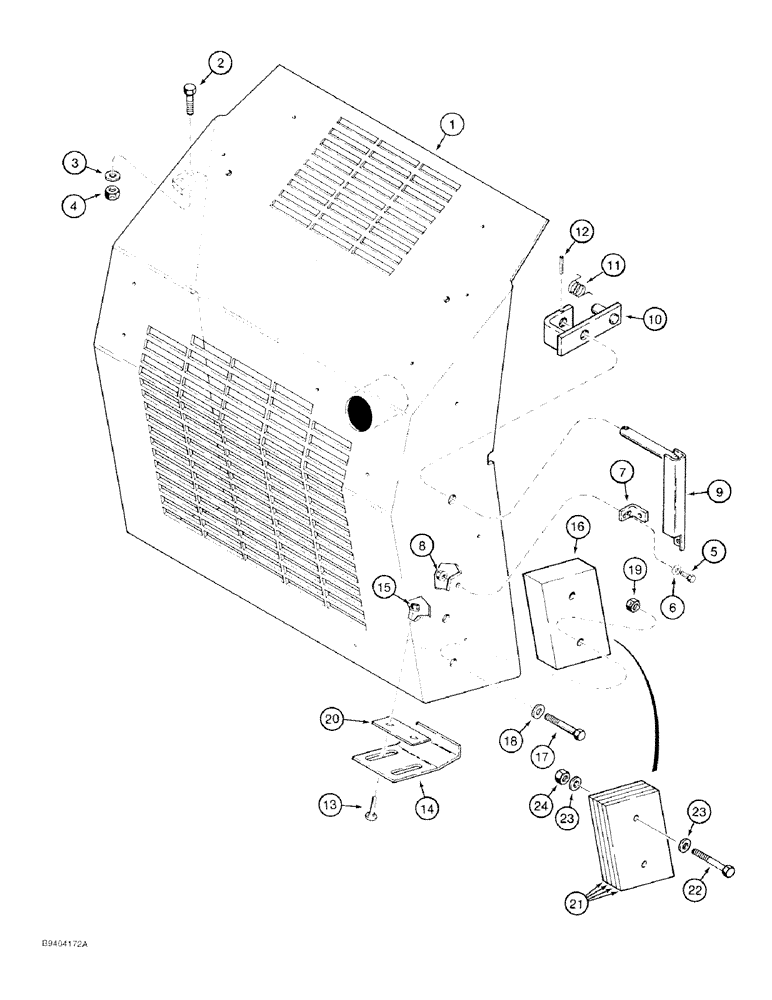 Схема запчастей Case 1818 - (9-12) - REAR COUNTERWEIGHT AND SWING OUT DOOR, GASOLINE MODELS (09) - CHASSIS/ATTACHMENTS