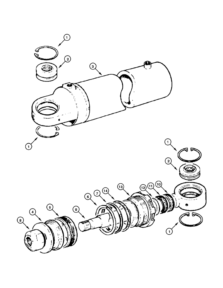 Схема запчастей Case 885 - (08-116[01]) - CYLINDER - BLADE TILT (08) - HYDRAULICS