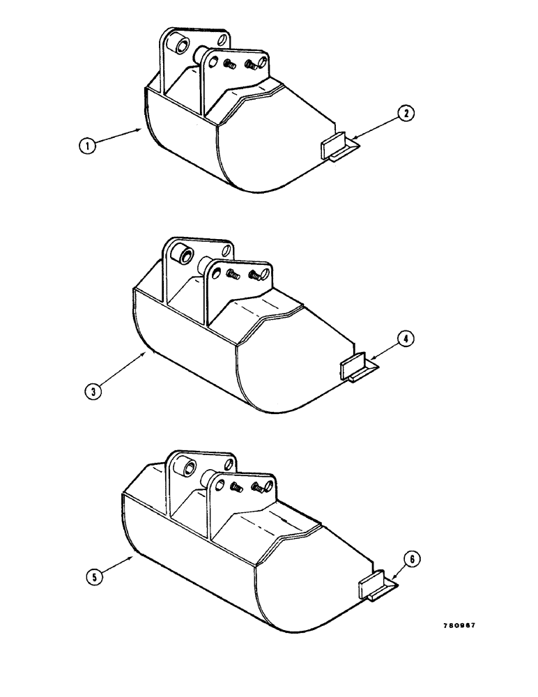 Схема запчастей Case SD-70 - (18) - D-70, SD-70 BUCKETS 