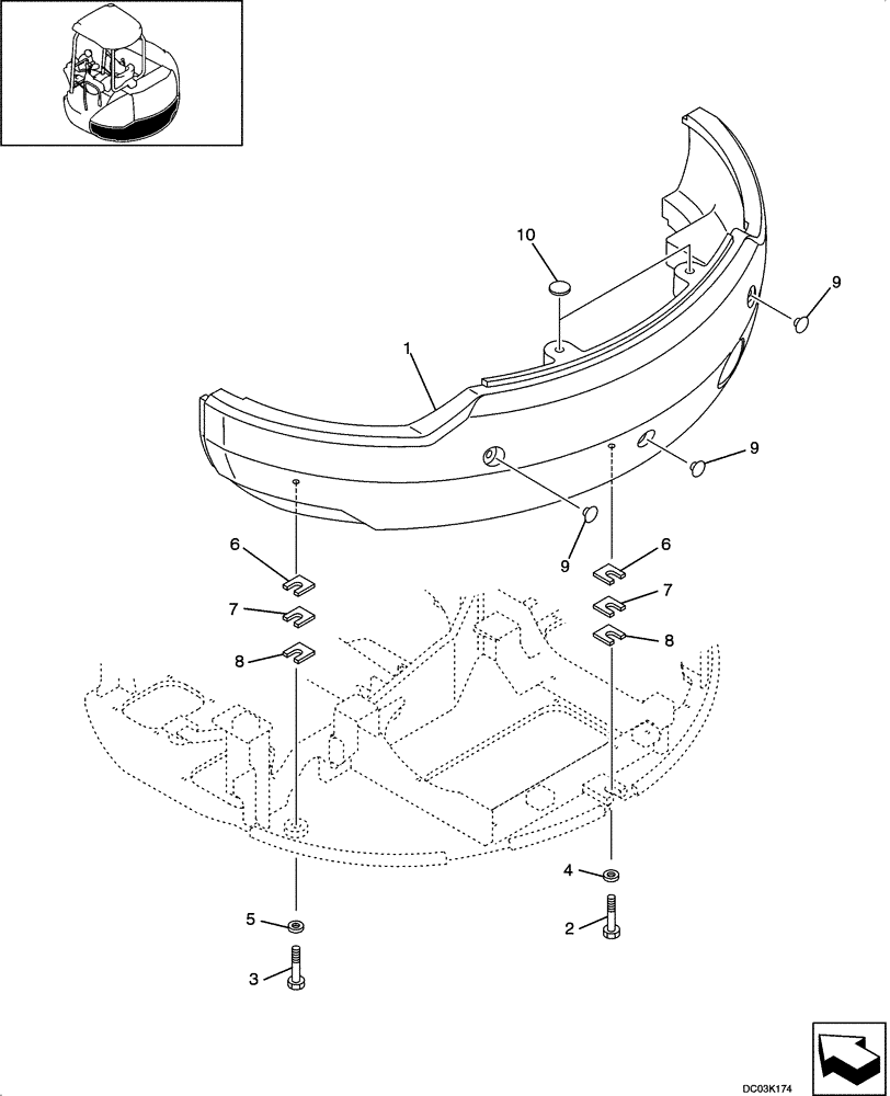 Схема запчастей Case CX47 - (09-04[00]) - COUNTERWEIGHT (09) - CHASSIS/ATTACHMENTS