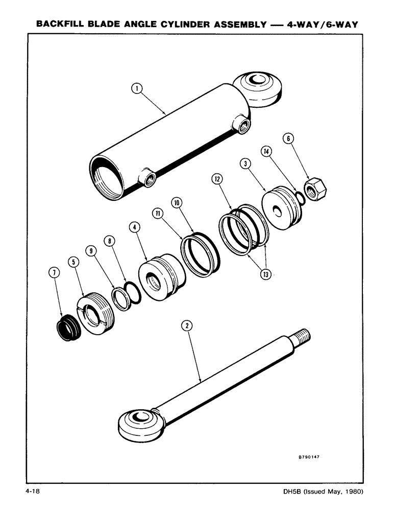 Схема запчастей Case DH5 - (4-18) - BACKFILL BLADE ANGLE CYLINDER ASSEMBLY - 4-WAY/6-WAY (35) - HYDRAULIC SYSTEMS