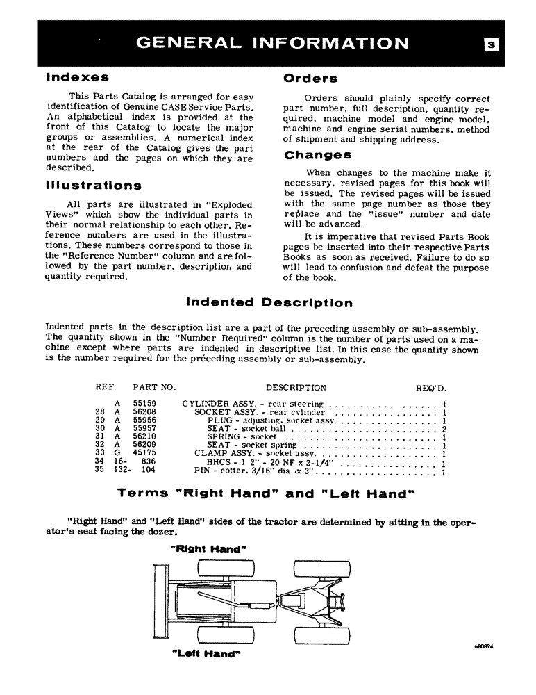 Схема запчастей Case 400 - (003) - GENERAL INFORMATION (00) - GENERAL