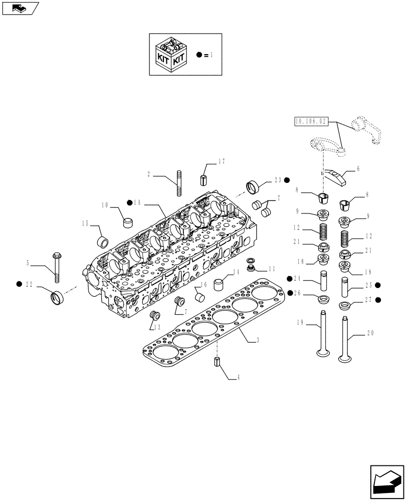 Схема запчастей Case F3DFA613A E001 - (10.101.01) - CYLINDER HEAD & RELATED PARTS (504386655 - 504386675 - 504386660) (10) - ENGINE