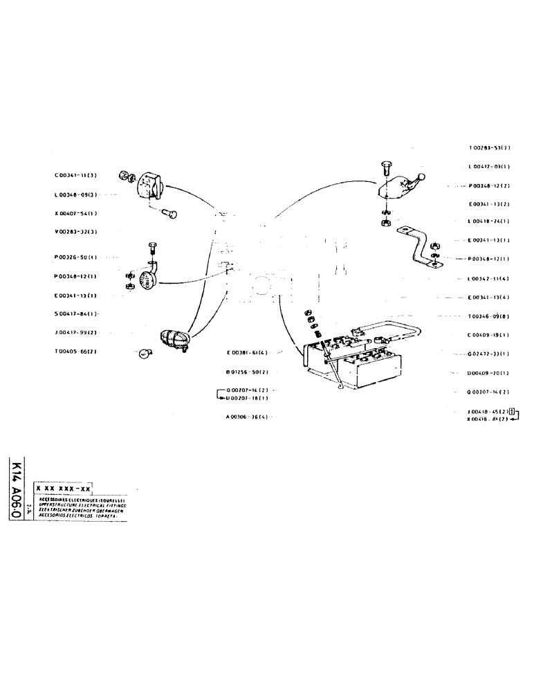 Схема запчастей Case GCK120 - (206) - UPPERSTRUCTURE ELECTRICAL FITTINGS 