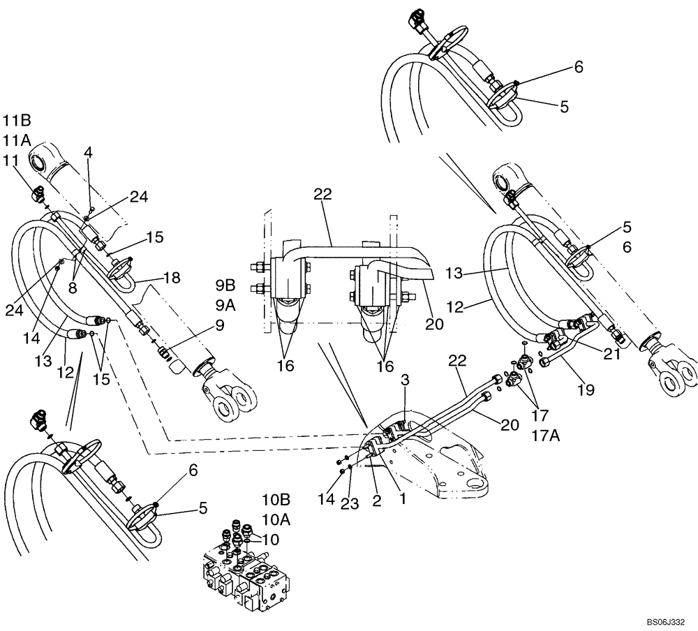 Схема запчастей Case 521D - (08-05A) - HYDRAULICS - LOADER LIFT (XT LOADER) - IF USED (08) - HYDRAULICS