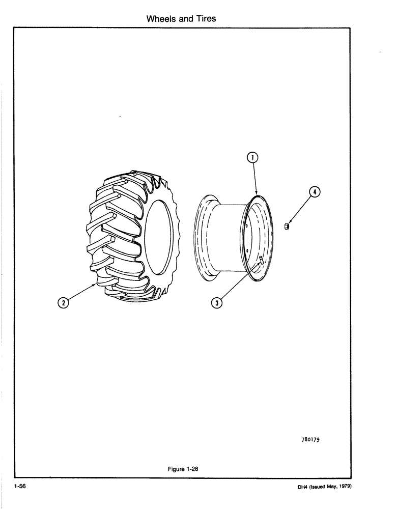 Схема запчастей Case DH4 - (1-56) - WHEELS AND TIRES (44) - WHEELS