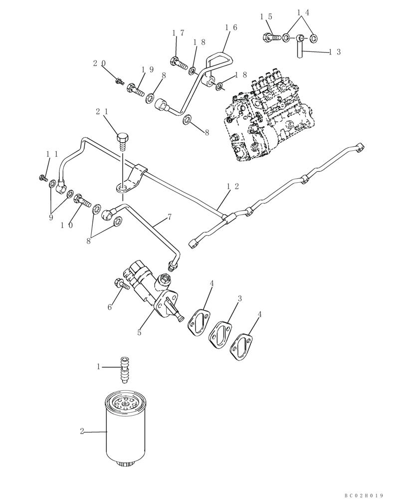 Схема запчастей Case 95XT - (03-04A) - FUEL FILTER - PUMP, TRANSFER (03) - FUEL SYSTEM