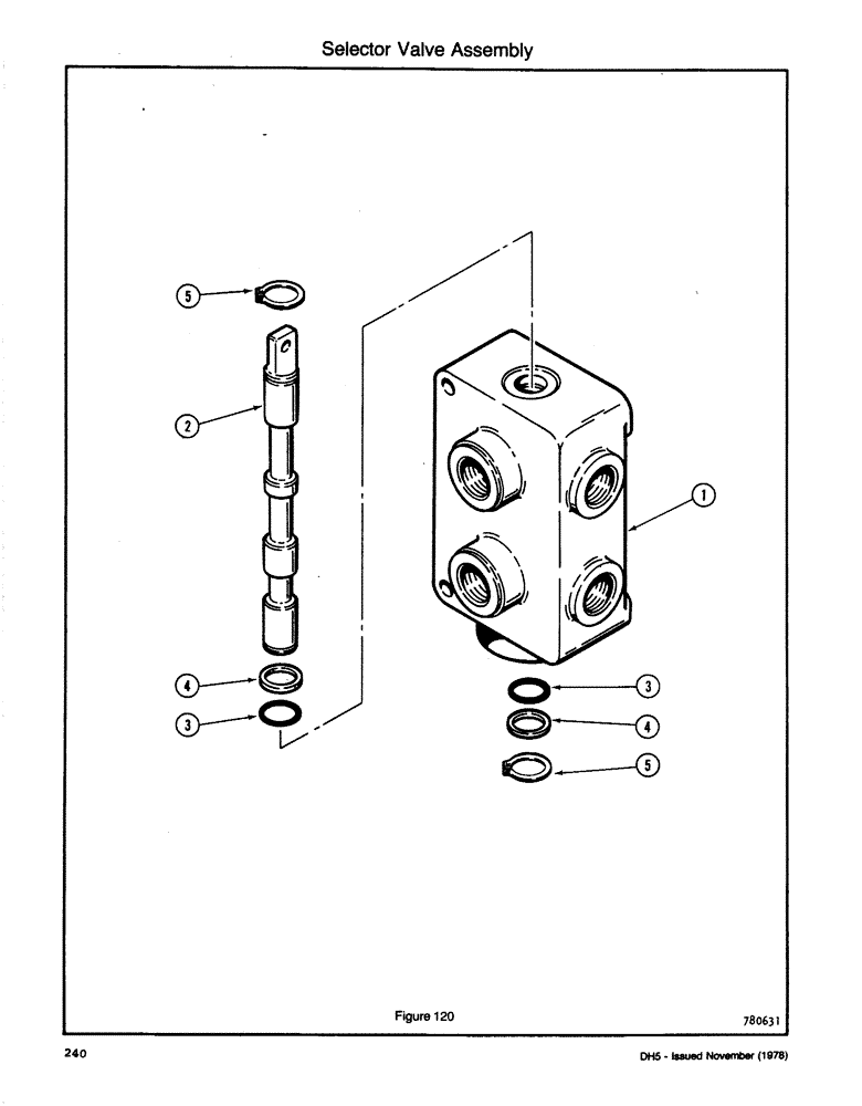 Схема запчастей Case DH5 - (240) - SELECTOR VALVE ASSEMBLY (35) - HYDRAULIC SYSTEMS