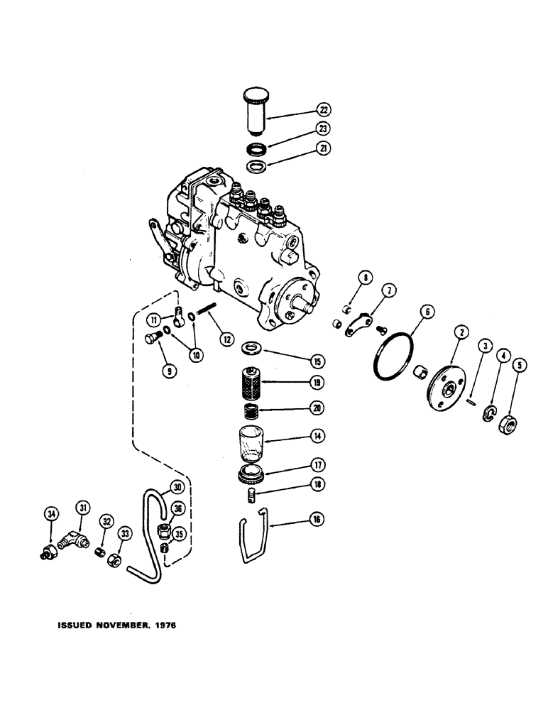 Схема запчастей Case 475 - (037C) - A64993 INJECTION PUMP, (301B) DIESEL ENGINE, W/LUBE TUBE ON ENGINE SIDE OF PUMP (10) - ENGINE