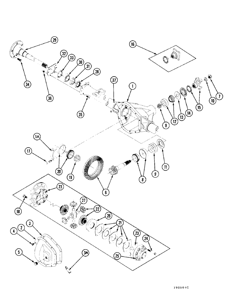 Схема запчастей Case FH4 - (1-58) - AXLE ASSEMBLY - DANA MODEL 70 (14) - MAIN GEARBOX & DRIVE