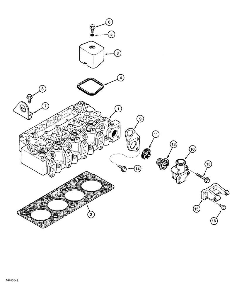 Схема запчастей Case 760 - (02-026) - CYLINDER HEAD AND COVERS, 4-390 ENGINE (10) - ENGINE