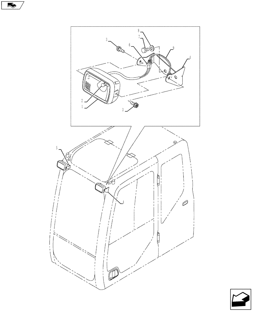 Схема запчастей Case CX350C - (04-006[00]) - LAMP, WORK (04) - ELECTRICAL SYSTEMS