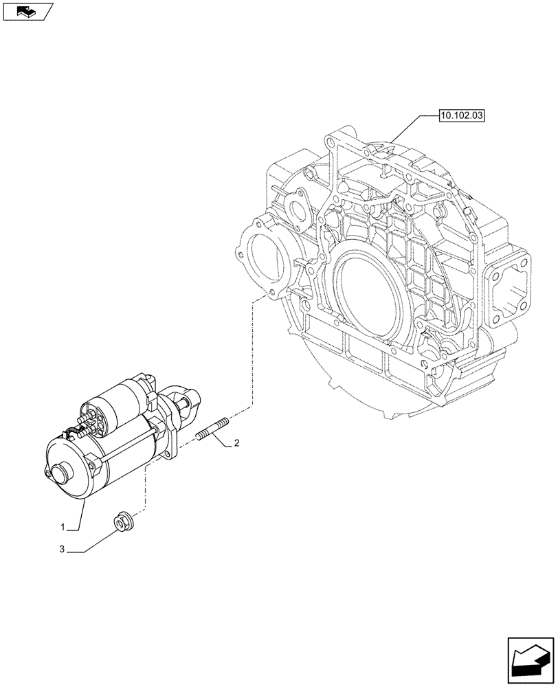 Схема запчастей Case F4HFE613T A004 - (55.201.01) - STARTER MOTOR (2855232 - 2855453) (55) - ELECTRICAL SYSTEMS