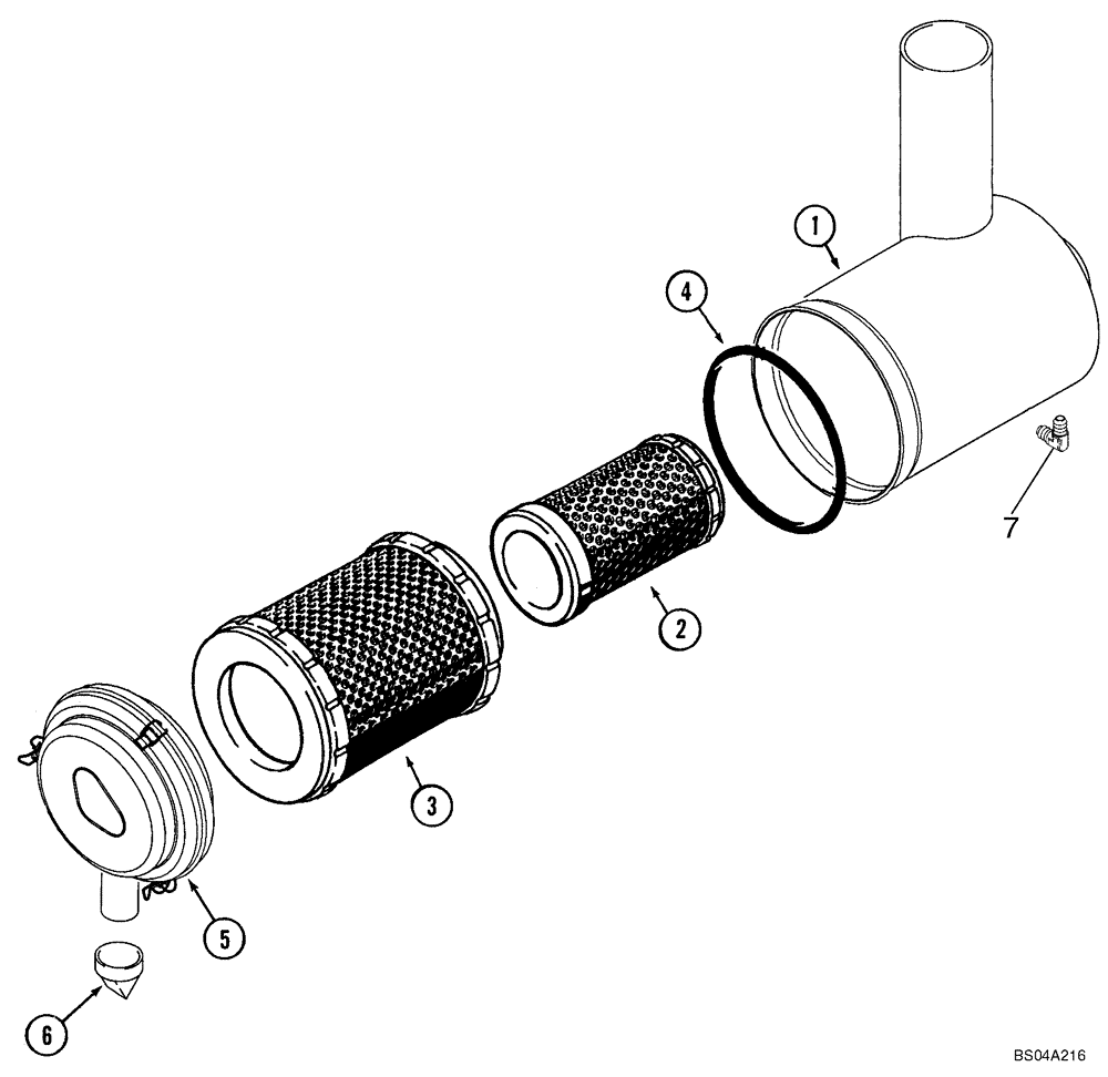 Схема запчастей Case 721E - (02-06) - AIR CLEANER ASSY (02) - ENGINE