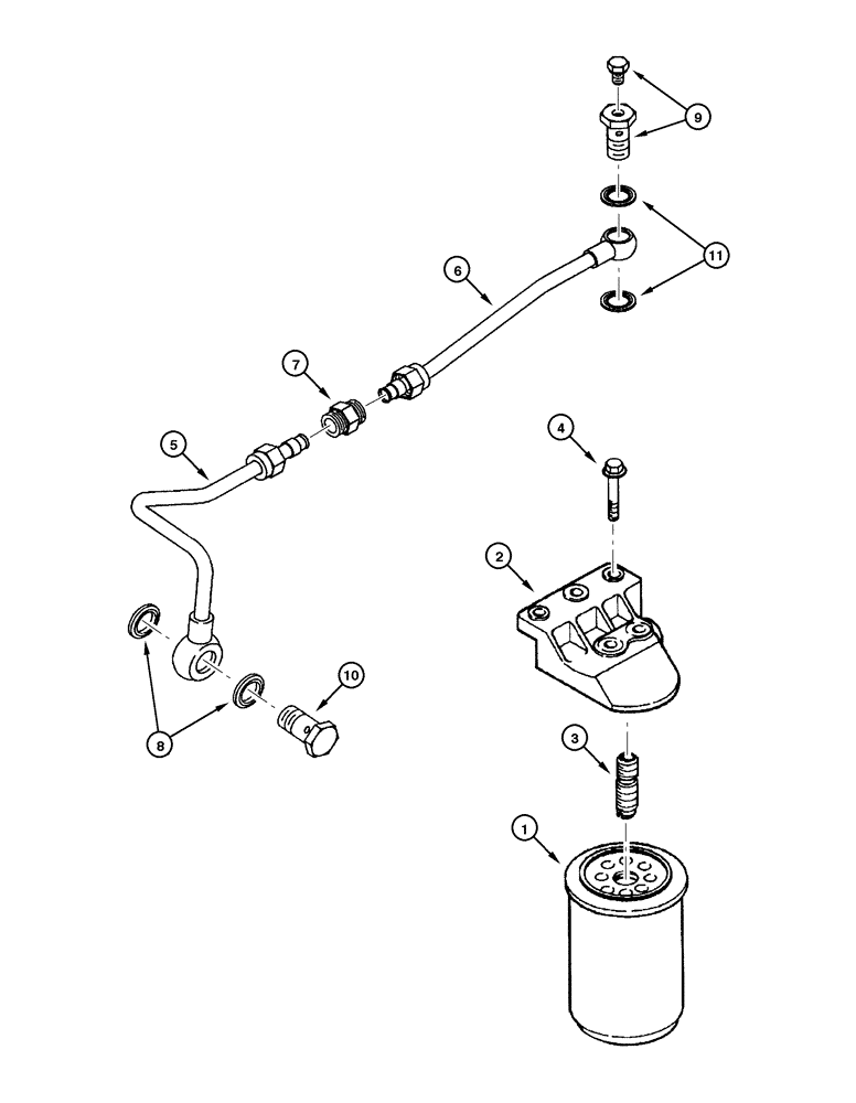 Схема запчастей Case 845 - (03-16[01]) - FUEL FILTER (03) - FUEL SYSTEM