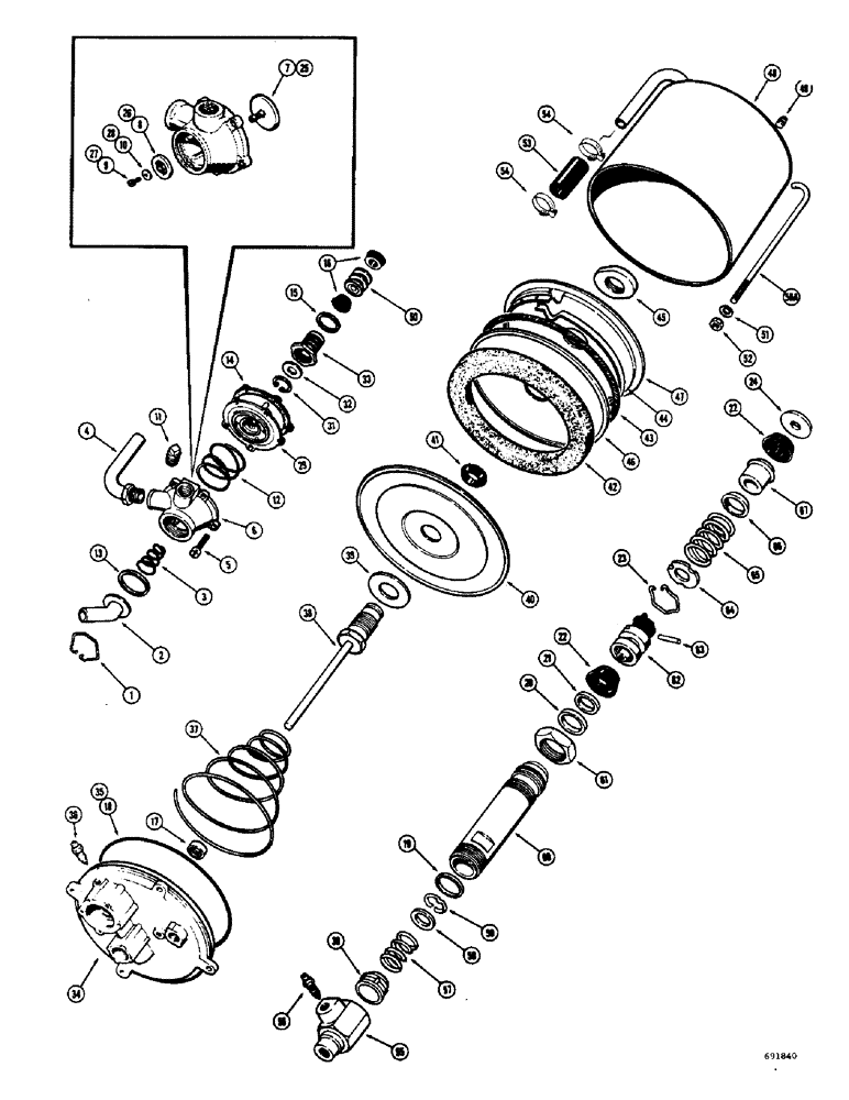 Схема запчастей Case W7 - (174) - HYDROVAC CYLINDER (07) - BRAKES