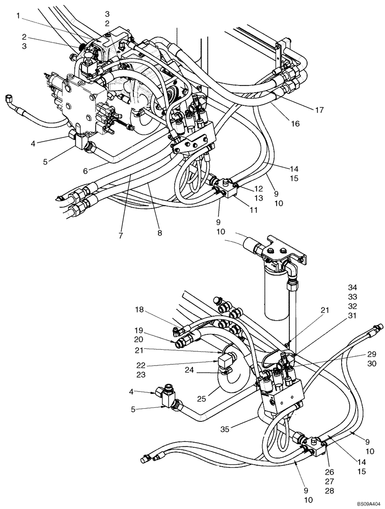 Схема запчастей Case 450CT - (06-10) - HYDROSTATICS - PUMP TO DRIVE MOTORS (450CT) (06) - POWER TRAIN