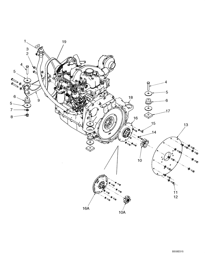 Схема запчастей Case 465 - (02-05) - ENGINE - MOUNTING (02) - ENGINE