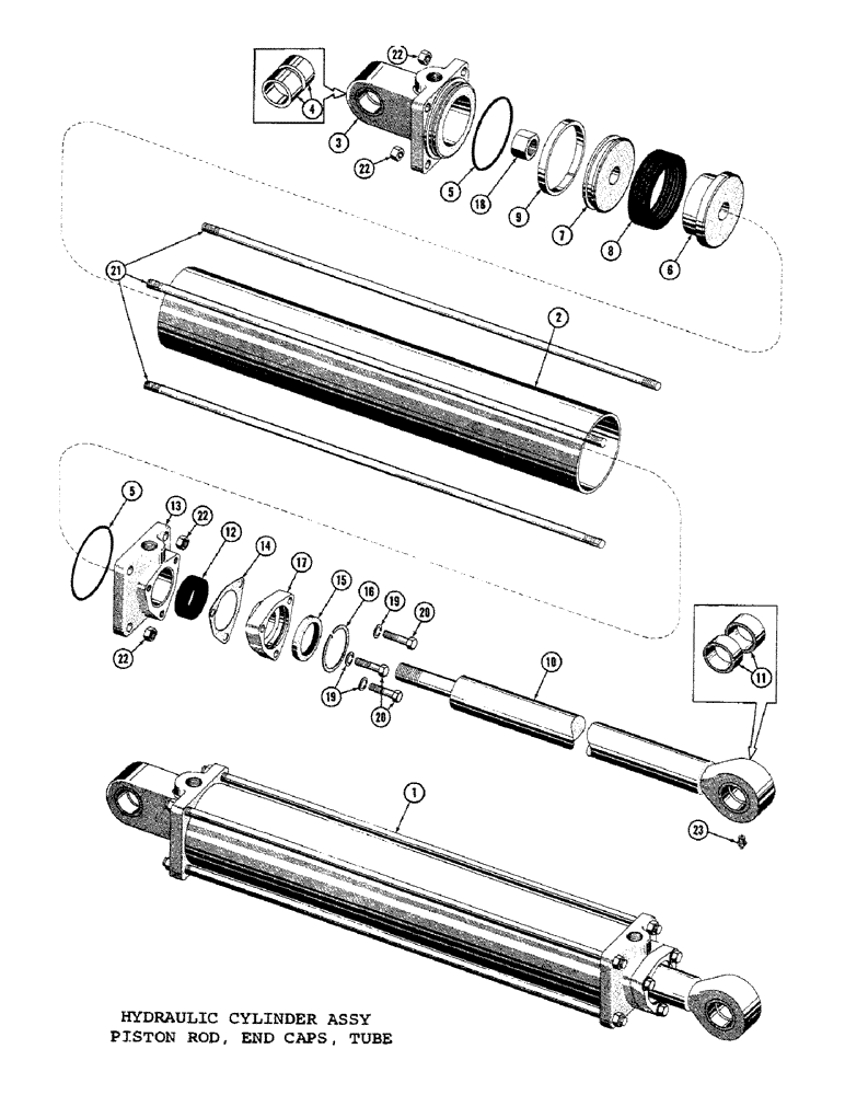 Схема запчастей Case 1000C - (302) - HYDRAULIC CYLINDER ASSEMBLY, PISTON ROD, END CAPS, TUBE (07) - HYDRAULIC SYSTEM