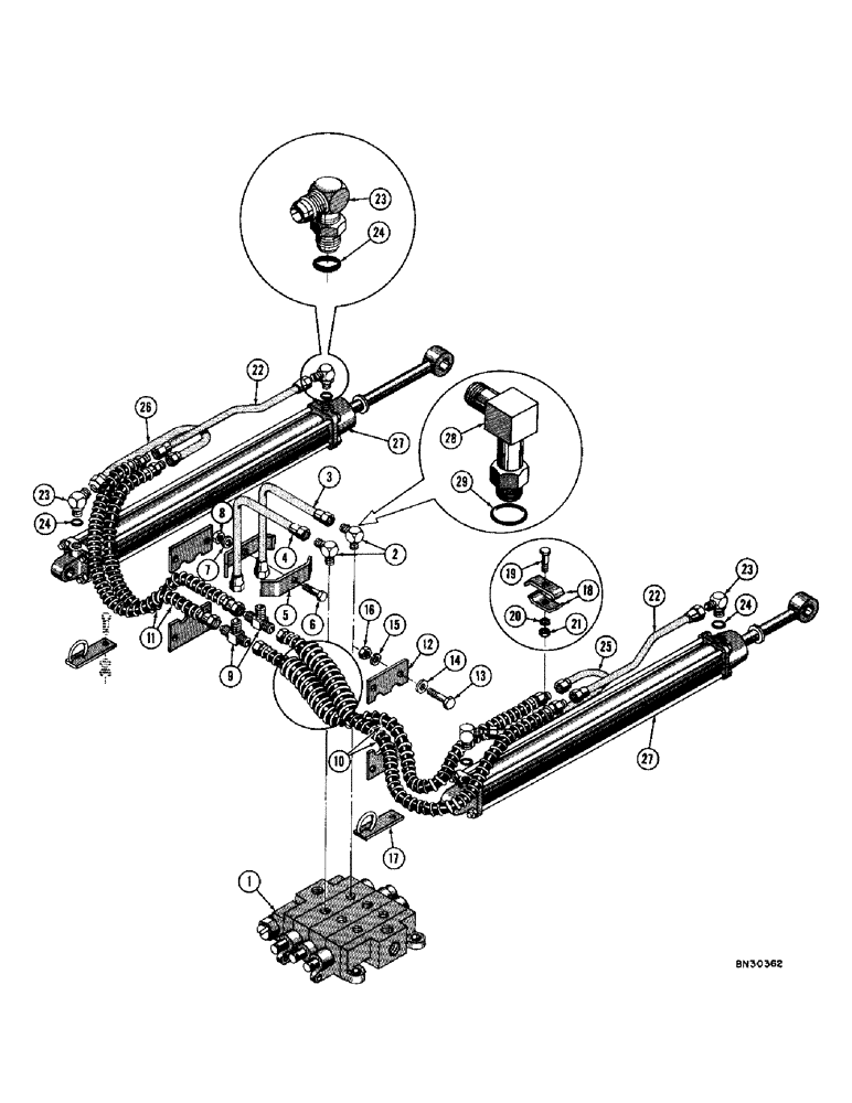 Схема запчастей Case 1000D - (246) - POWER ANGLING HYDRAULICS (07) - HYDRAULIC SYSTEM