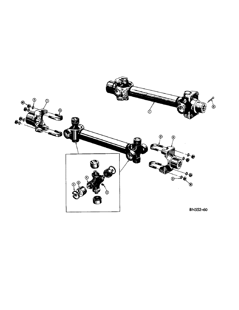 Схема запчастей Case 420B - (042[1]) - DRIVESHAFT AMD UNIVERSAL JOINTS (04) - UNDERCARRIAGE