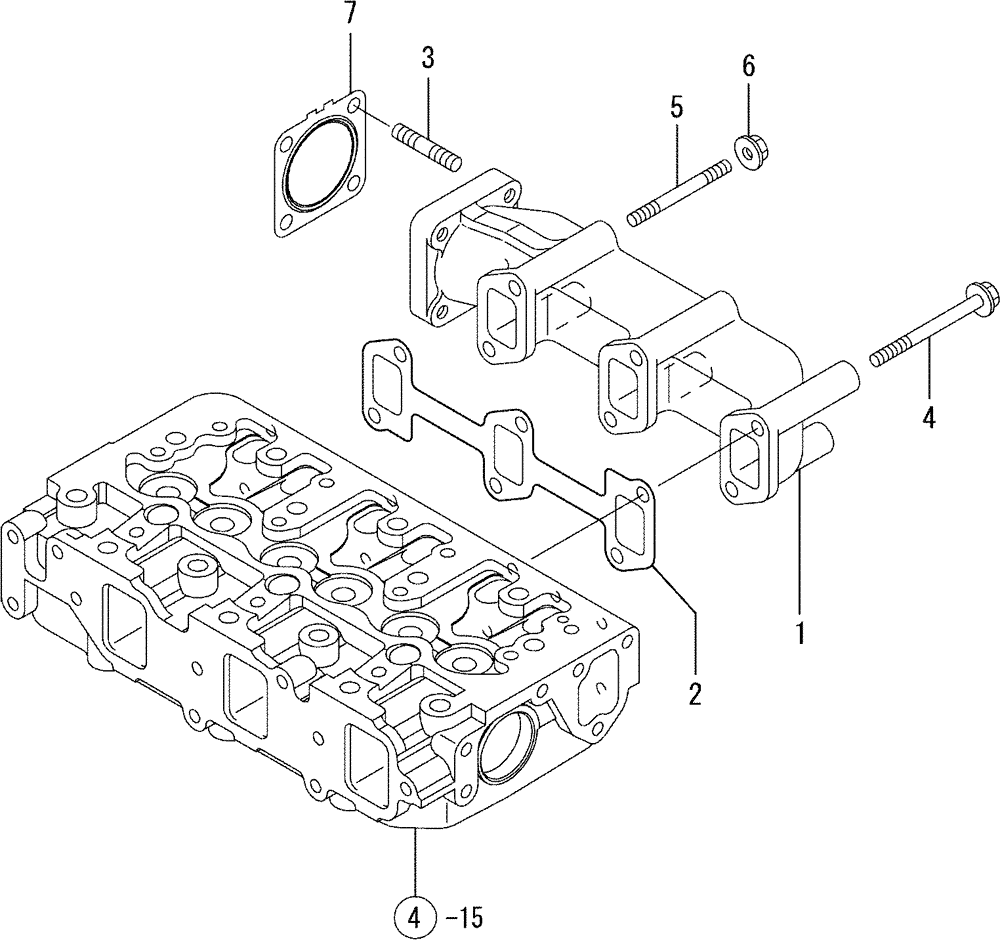 Схема запчастей Case CX36B - (08-006) - EXHAUST MAINFOLD (10) - ENGINE