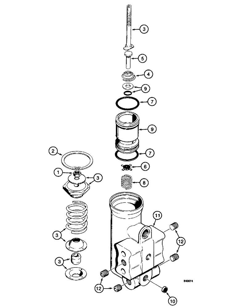 Схема запчастей Case W14 - (386) - WATER COOLED AIR COMPRESSOR GOVERNOR (07) - BRAKES