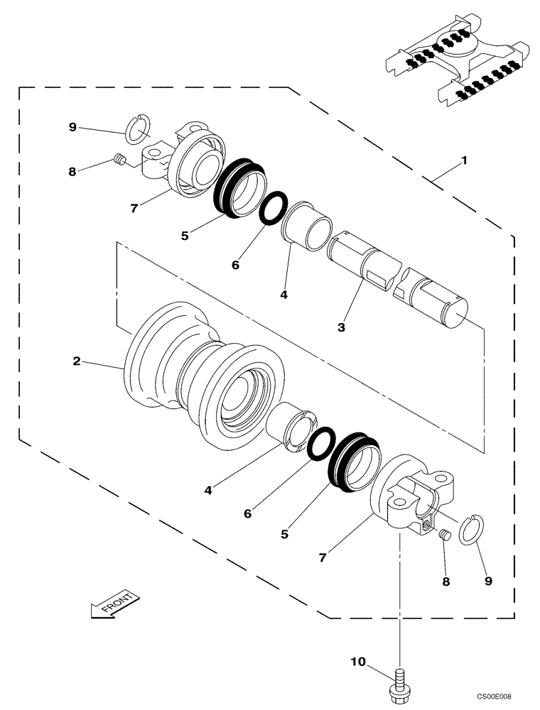 Схема запчастей Case CX130 - (05-14) - TRACK - ROLLER (11) - TRACKS/STEERING