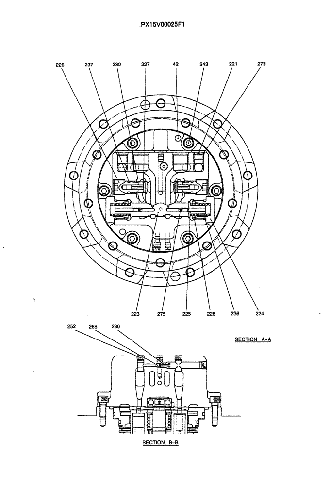 Схема запчастей Case CX36B - (HC370-01[2]) - MOTOR ASSY (PROPELLING) (35) - HYDRAULIC SYSTEMS