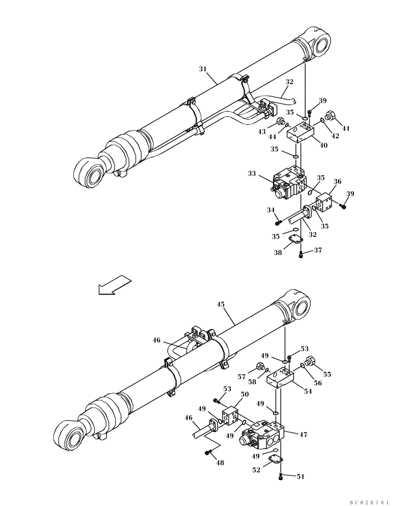 Схема запчастей Case CX460 - (08-12) - HYDRAULICS - BOOM CYLINDER, MODELS WITH LOAD HOLD (08) - HYDRAULICS