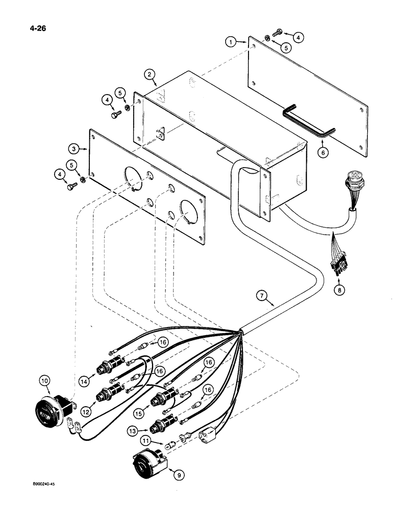 Схема запчастей Case 1085C - (4-26) - INSTRUMENT PANEL ELECTRICAL HARNESS (04) - ELECTRICAL SYSTEMS