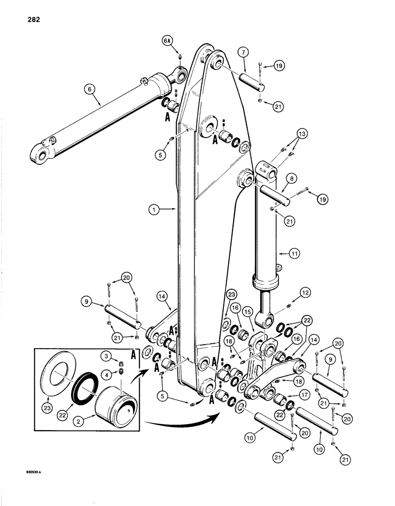 Схема запчастей Case 1280B - (282) - ARM, LINKS AND MOUNTING PINS (09) - CHASSIS/ATTACHMENTS