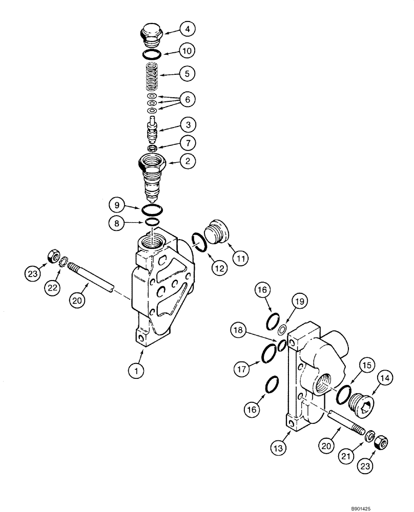 Схема запчастей Case 1845C - (08-39) - VALVE, CONTROL - BACKHOE (NORTH AMERICA), D100, D100XR (08) - HYDRAULICS