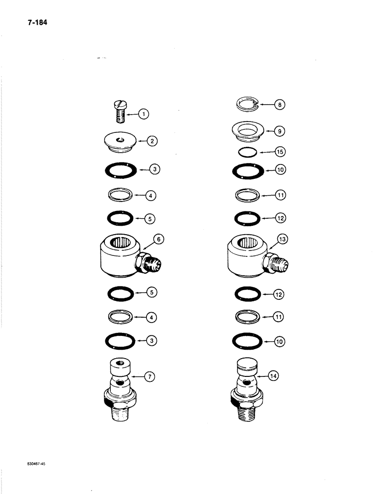 Схема запчастей Case 1187B - (7-184) - INNER SWIVEL ASSEMBLY - UPPER, MAYSON TYPE - WITH SCREW MOUNTED CAP (07) - BRAKES