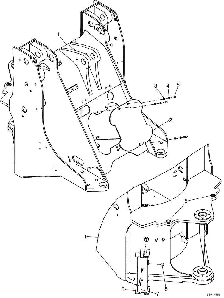 Схема запчастей Case 521D - (09-26A) - FRAME, FRONT (Z BAR LOADER) - IF USED (09) - CHASSIS