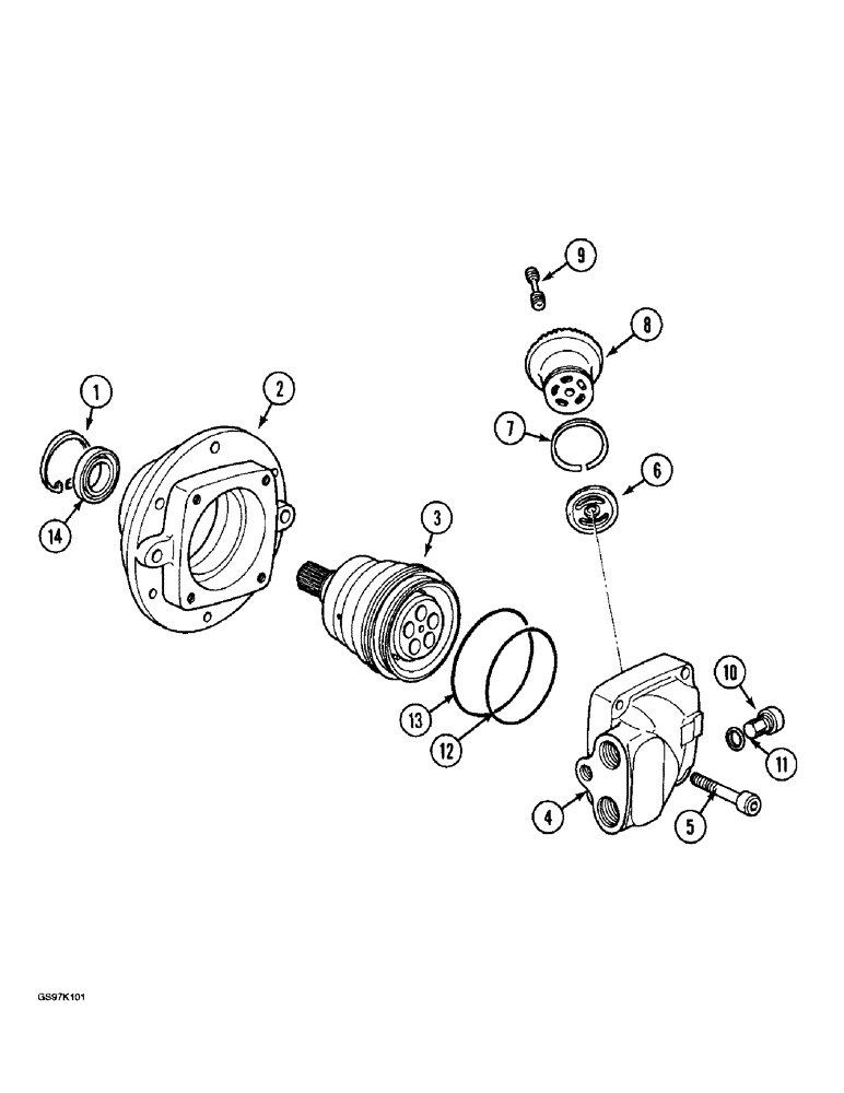 Схема запчастей Case 888 - (7-22) - TRACK DRIVE MOTOR (07) - BRAKES