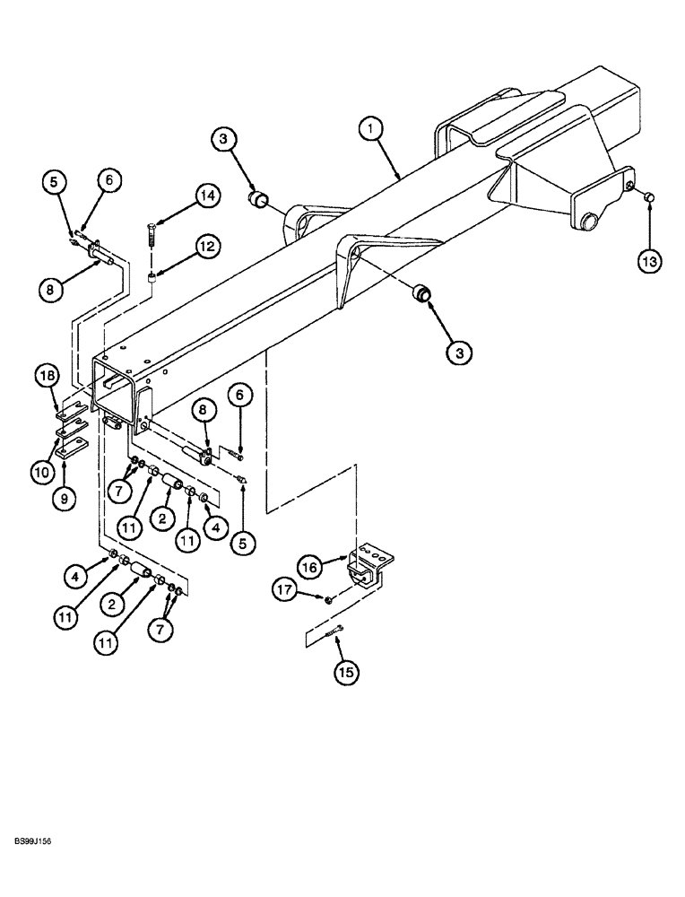 Схема запчастей Case 689G - (09-16) - OUTER BOOM ASSEMBLY (09) - CHASSIS