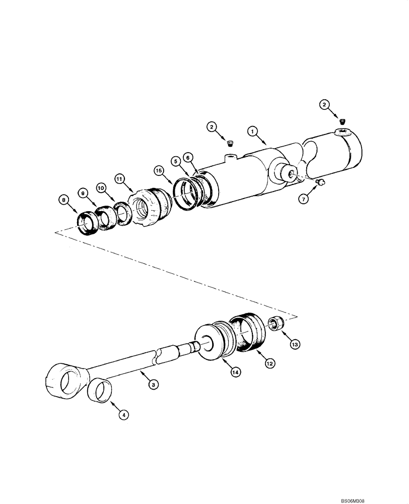 Схема запчастей Case 845 - (08.59[00]) - CYLINDER - RIPPER (08) - HYDRAULICS