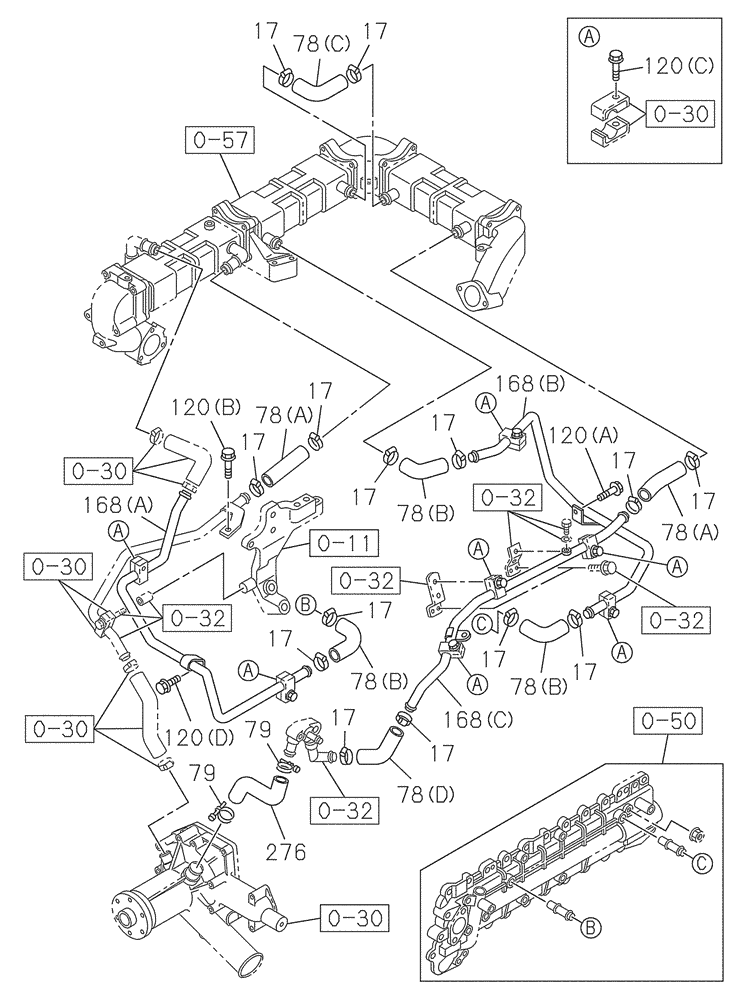 Схема запчастей Case CX350C - (02-019[02]) - ENGINE WATER CIRCUIT (02) - ENGINE