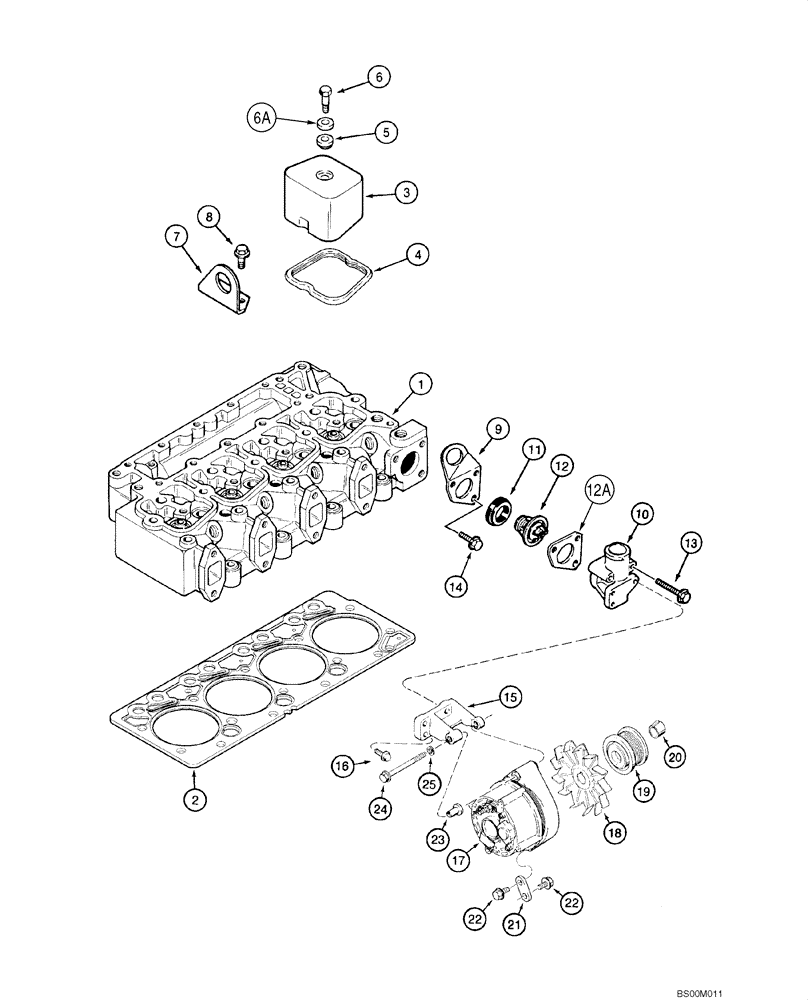 Схема запчастей Case CX160 - (02-13) - CYLINDER HEAD - COVER (02) - ENGINE